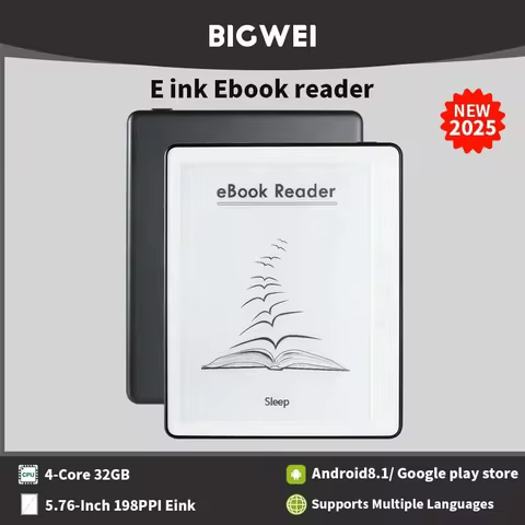 BigWei 5.76''E ink Screen Ebook Reader Electronic Epaper Books 96G Tablet E-Ink Touch Display E-book