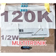 120K RESISTOR 1/ 2WATT 1% RESISTOR 0.5WATT 120K METAL FILM TAIWAN