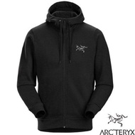 ［全新］加拿大 ARCTERYX 始祖鳥 男款 LOGO 輕量彈性排汗透氣連帽休閒外套.夾克.風衣/有機棉混紡.休閒旅遊/27822 黑，專櫃斷貨