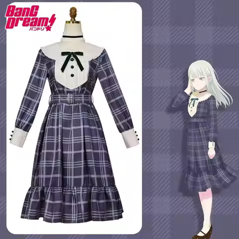 BanG Dream MyGO Wakaba Mutsuki Cosplay Dress Peter Pan Collar Plaid Design