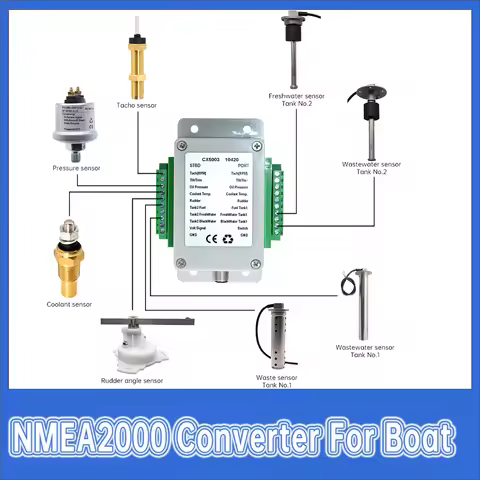 NMEA2000 Converter 0-190 Ohm CX5003 Boat Yacht Marine Connector Adapter /0.5m~4m Length Cables P67 W