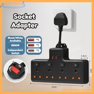 T-Adaptor Soket Plug 3 Pin Adapter Plug Socket Wayar Extension Wall Plug Extension Plug