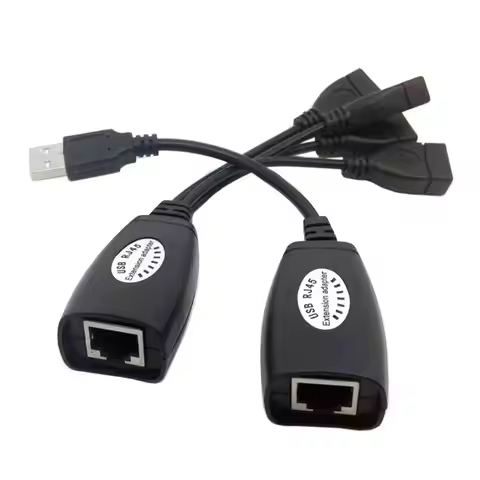 USB Keyboard Mouse Over RJ45 CAT5E CAT6 Cable Extension Extender 4 Ports Hub Cable Adapter