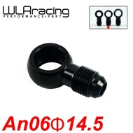 WLR RACING - Aluminum banjo adaptor Bolt AN6 AN-6 -6 an to 14.5mm brake fitting Black WLR-SL776-06-1