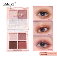 SANIYE 4 Colors Glitter Eyeshadow Palette Waterproof Sweet Eyebrow Makeup Eyeshadow Palette