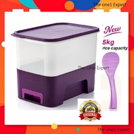 Tupperware Ricesmart Junior 5.0 Kg spoon with gift box / Rice smart Purple (10kg) /tong Beras Besar /超方便不漏风大型米桶