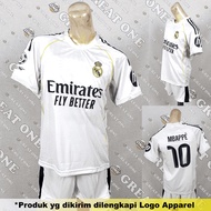 R.Madr1d Home Mbappe Kids Football Jersey Set 2025-2026