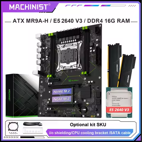 MACHINIST X99 Motherboard combo optional Xeon E5 2640 V3 LGA 2011-3 CPU and DDR4 16GB RAM Kit Dual-c