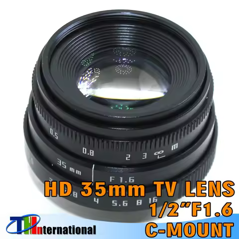 TV Lens 1/2" 35mm F1.6 C Mount CCTV Lens for M4/3 / MFT CCTV & Adapter FUJIAN Camera Lens