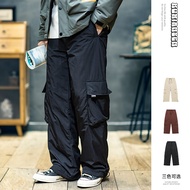 Winter White Duck Down Cargo down Wadded Trousers Men's Loose Fashion Brand Plus size American Umbrella Pants Men's Warm Straight Pants