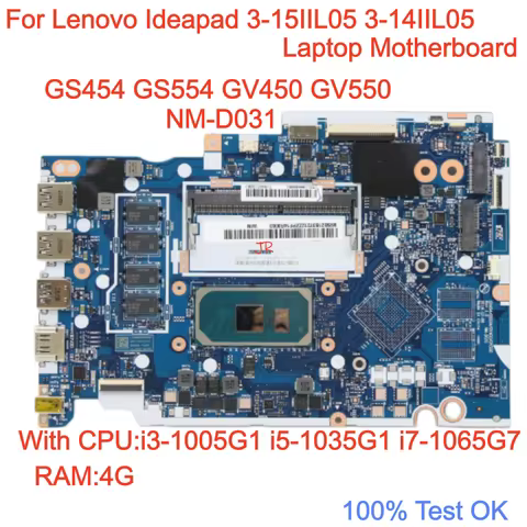 NM-D031 For Lenovo Ideapad 3-15IIL05 3-14IIL05 Laptop Motherboard CPU: i3-1005G1 i5-1035G1 i7-1065G7