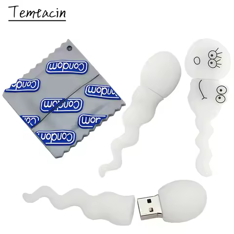Pendrive Cartoon Condom Tadpole Model USB Flash Drive 128GB Memory Stick 8GB 16GB 32GB 64GB Cle Usb 