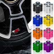 4pcs Stylish Threaded Car Tire Anti-leak Cap Color Car Valve Stem Cap for BMW E61 E90 E82 E70 E71 E8