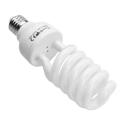 Spiral Fluorescent Light Bulb 45W 5500K Daylight E27 Socket Energy Saving for Studio Photography Vid
