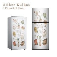 1-door And 2-door Refrigerator Stickers With Kitchen Motifs Kode-10 FAZ