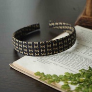 古董領帶改製手工髮箍-CHANEL香奈兒-黑色-窄版