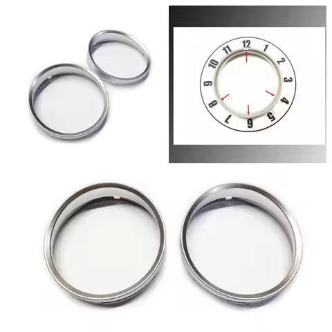 2 PCS Car Interior Accessory Speed Meter Decor Gauge Cluster Bezal Dashboard Matt Silver Dial Ring f