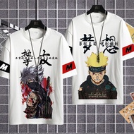 Naruto Anime Street Wear Joint Short-Sleeved T-Shirt Naruto Sasuke Itachi Loose Half-Sleeved T-Shirt Male yuan 5.7