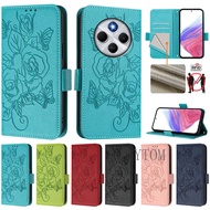 For Xiaomi Poco C75 Case 3D Rose Wallet Phone Case for Xiaomi Poco C65 Case Poco C55 Poco C61 Poco C