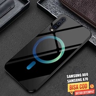 Glossy Glass Glitter Case For Type SAMSUNG A60hp Latest SAM A70/ - Fashion Case MAGSAFE AESTHETIC - 