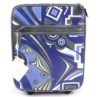 Emilio Pucci 旅行包系列，成色極佳，全身印花拉桿箱/手提箱/登機箱，藍色，義大利製造，女士款