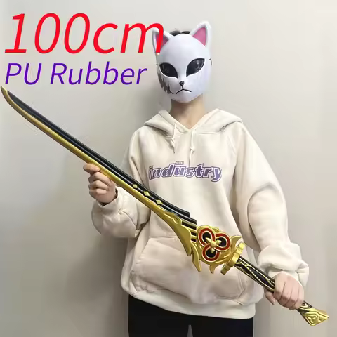Game Genshin Impact Weapons Sword Chiori Sword Fiery Red Morax Beelzebul Sword Safety PU Rubber Hall
