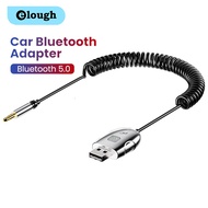 Elough Bluetooth 5.0 Wireless Audio Receiver with Built-in Microphone Hands-Free USB to 3.5mm Jack Aux Car Adapter