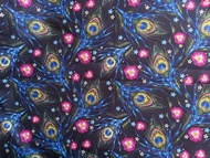 醫護雙層手術帽、工作帽、烘培帽 黑底孔雀羽毛系列