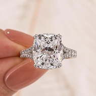 Effinny 5.0ct Split Shank Cushion Cut Engagement Ring,925 Sterling Silver Women's Promise Ring,5A Gr