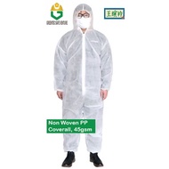 Non Woven PP PPE Suit Coverall Jumpsuit  45gsm Disposable protective clothing Hazmat Baju PPE Isolat