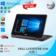 (READY STOCK ) DELL LATTITUDE 3189 2 in 1 INTEL PENTIUM PROCESSOR 4GB RAM 128GB SSD TOUCH SCREEN