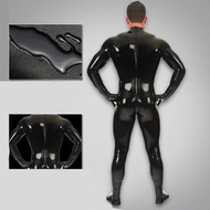 Shiny Latex Ammonia Catsuit With Hood Glove And Socks Zipper Full Bodysuit Jumps