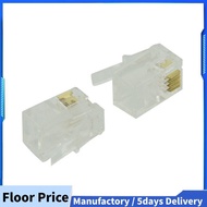 RJ9 4P4C Plug phone Jack Connector 50 pieces, Transparent
