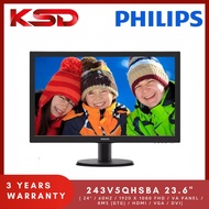 Philips 243V5QHSBA 23.6" Monitor ( 24" / 60HZ / 1920 x 1080 FHD / VA Panel / 8MS (GTG) / HDMI / VGA 