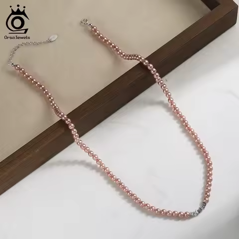 ORSA JEWELS 925 Sterling Silver Natural Shell Beaded Necklace Bracelet Accessories Rainbow Daily She