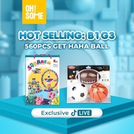 [B1G3, Live Only] OhSome DIY Children's Building Blocks Brick Toys (560 pcs) + football basketball r