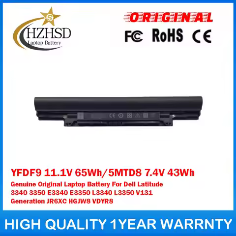 YFDF9 11.1V 65Wh 5850mAh 5MTD8 7.4V 43Wh Genuine Original Laptop Battery For Dell Latitude3340 3350 