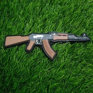 AK 47 embossed 3D patchruberr with cool design velcro rubber patch