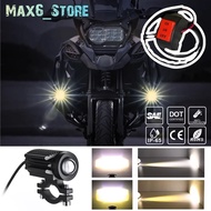 LED Motorcycle Headlight Tri-Color Projector Bi Lens MotoBike Spot FogLamp Truck Car Light 12V Sport
