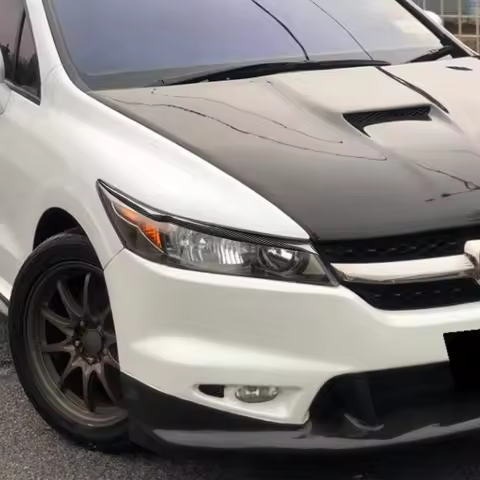 GEFENSI Car Headlights Eyebrow Eyelids Stickers Trim Cover For Honda Stream 2006 2007 2008 Real Carb