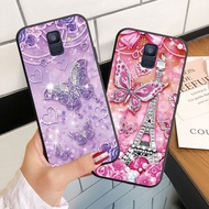 Casing For Samsung Galaxy A6 A6+ A8 A8+ Plus A7 A9 2018 Soft Silicoen Phone Case Cover Diamond Butterfly