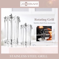 NHUIS Stainless Steel Rotating Grill Skewers BBQ Grill Cage Barbecue Air Fryer Lamb Skewers Grill Electric Oven Accessories DFRJY