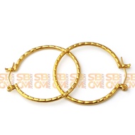 SBGM JEWELRY High Quality - Tarnish resistant ,Non-fade, Hypoallergenic 10K Gold BAMBOO HOOP / LOOP Earrings - with FREE JEWELRY BOX