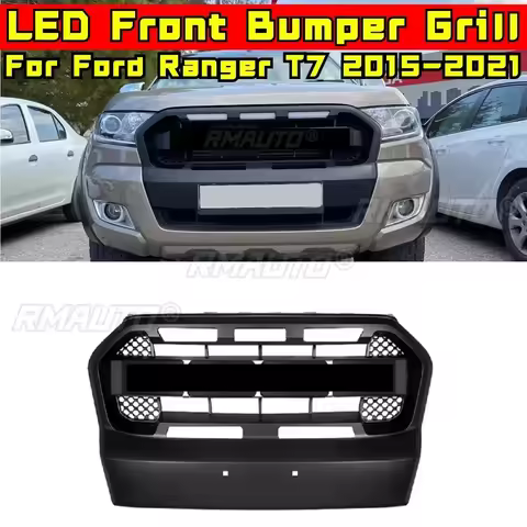 For Ford Ranger Car Bumper Grill LED Racing Grills Grille LED Front Bumper Grill For Ford Ranger T7 