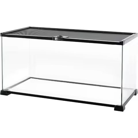 ^Full Glass 15 Gallon Reptile Tank, Medium Reptile Terrarium 24" X 12" X 12" for Gecko Hermit Crab H