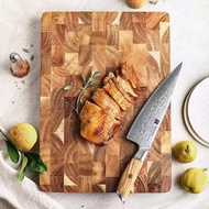 25mm Thick Acacia Wood Cutting Board Butcher Block Carving Chopping Serving Board Checkered splicing