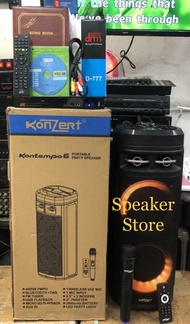 Konzert Kontempo 6 Portable Party Speaker with Megapro Midi Player D-777 with Konzert Wireless Mic/Tested Before Ship Out
