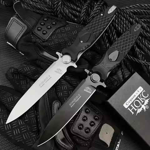 Russian HOKC Folding Pocket Knife D2 Blade G10 Handle Survival Portable Manual Open Wilderness Adven