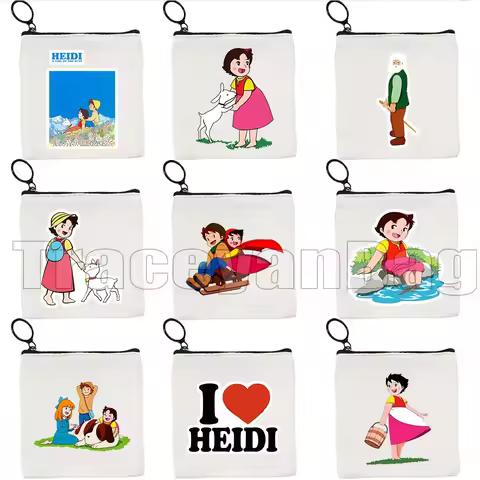 Cute Heidi Fan Gifts Anime Cartoon Girl Retro Film Movie Let's back to nature Canvas Coin Purse Key 