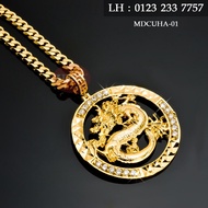Dây Chuyền nam UHA + Kèm Mặt với thiết kế hình Rồng Tròn - mạ vàng 18k bền màu - sang trọng lịch lãm